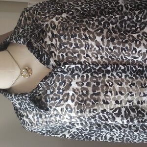 Sheer Leopard Print Button Down Shirt